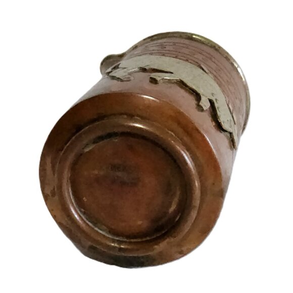 Vintage Copper w/ Sterling Bull Mini Creamer Pitcher Mexico Tlaquepaque FCS - Picture 7 of 9